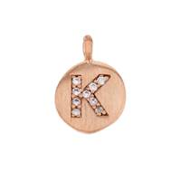 8mm Disc Cubic Zirconia Initial K Charm