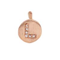 8mm Disc Cubic Zirconia Initial L Charm