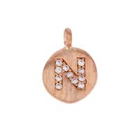 8mm Disc Cubic Zirconia Initial N Charm