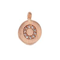 8mm Disc Cubic Zirconia Initial O Charm