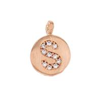 8mm Disc Cubic Zirconia Initial S Charm