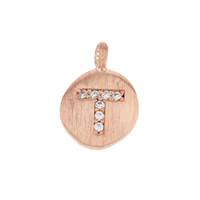 8mm Disc Cubic Zirconia Initial T Charm