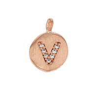 8mm Disc Cubic Zirconia Initial V Charm