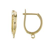 18KY 10mm Leverback Earring With Open Ring