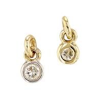 14KY 2.5mm Diamond Bezel Drop Charm