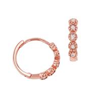 14KR 11mm 5Dia .10Ct Diamond Huggie Earring