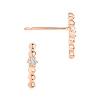 14KR 1DIA.035CT 11.5mm Diamond Round Bar Earring