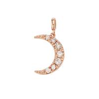 14KR 7x10mm 7Dia.10ct Diamond Crescent Moon Charm