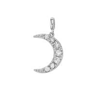 14KW 7x10mm 7Dia.10ct Diamond Crescent Moon Charm