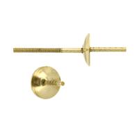 14KY 5mm Cup Screw Post Pearl Stud Earring