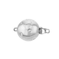 14KW 11mm Diamond Accent Ball Matte Clasp