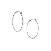 SS 24mm Square Tubing Oval Earring