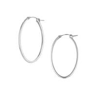 SS 34mm Square Tubing Oval Earring