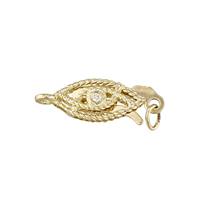 14KY 15x5mm Diamond Fish Hook Clasp