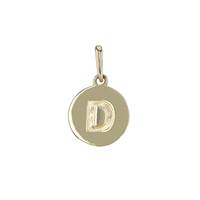 14KY 9mm Letter D Round Disc Letter Charm