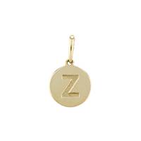 14KY 9mm Letter Z Round Disc Letter Charm