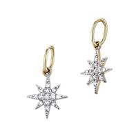 14KY 7mm 13Dia 0.04Cts Diamond Pave Diamond Starburst Charm