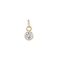 14KY 2.5mm Round Bezel Set Charm September Birthstone W.Sapphire