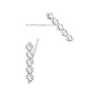 14KW 5DIA .075CT 10mm Diamond Straight Bar Stud Earring