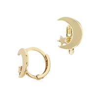 14KY 7.5mm Moon Star Huggie Earring (Left Side)