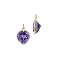 14KY 4mm Heart Amethyst Charm February Birthstone