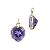 14KY 7mm Heart Amethyst Charm February Birthstone