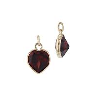 14KY 4mm Heart Garnet Charm January Birthstone