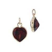 14KY 6mm Heart Garnet Charm January Birthstone