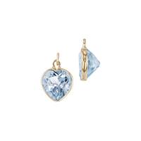 14KY 4mm Heart Blue Topaz Charm December Birthstone