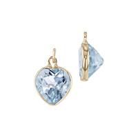 14KY 6mm Heart Blue Topaz Charm December Birthstone