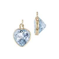 14KY 7mm Heart Blue Topaz Charm December Birthstone