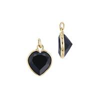 14KY 5mm Heart Black Spinel Charm August Birthstone