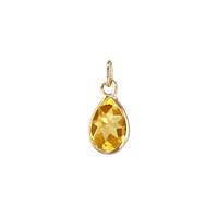 14KY 5X3mm Pear Shape Bezel Set Charm November Birthstone Citrine