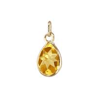 14KY 7X5mm Pear Shape Bezel Set Charm November Birthstone Citrine