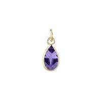 14KY 5X3mm Pear Shape Bezel Set Charm February Birthstone Amethyst