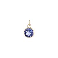 14KY 2.5mm Round Bezel Set Charm December Birthstone Tanzanite