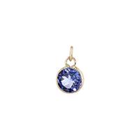 14KY 3mm Round Bezel Set Charm December Birthstone Tanzanite