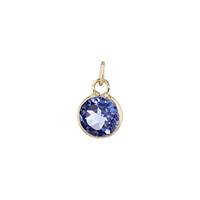 14KY 4mm Round Bezel Set Charm December Birthstone Tanzanite