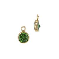 GF 3mm Emerald Bezel Set Cubic Zirconia Charm