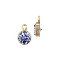 GF 3mm Light Amethyst Bezel Set Cubic Zirconia Charm