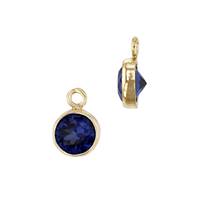 GF 3mm Sapphire Bezel Set Cubic Zirconia Charm