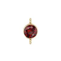 GF 3MM Garnet Bezel Set Cubic Zirconia Connector