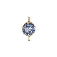 GF 3MM Light Sapphire Bezel Set Cubic Zirconia Connector