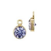 GF 4mm Light Amethyst Bezel Set Cubic Zirconia Charm