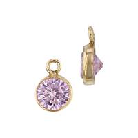 GF 4mm Pink Bezel Set Cubic Zirconia Charm