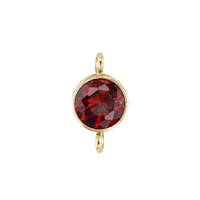 GF 4mm Garnet Bezel Set Cubic Zirconia Connector