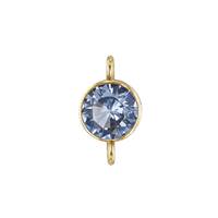 GF 4mm Light Sapphire Bezel Set Cubic Zirconia Connector