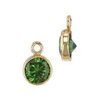 GF 5mm Emerald Bezel Set Cubic Zirconia Charm