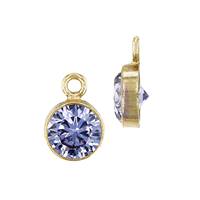 GF 5mm Light Amethyst Bezel Set Cubic Zirconia Charm