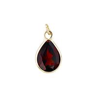 14KY 7X5mm Pear Shape Bezel Set Charm January Birthstone Garnet